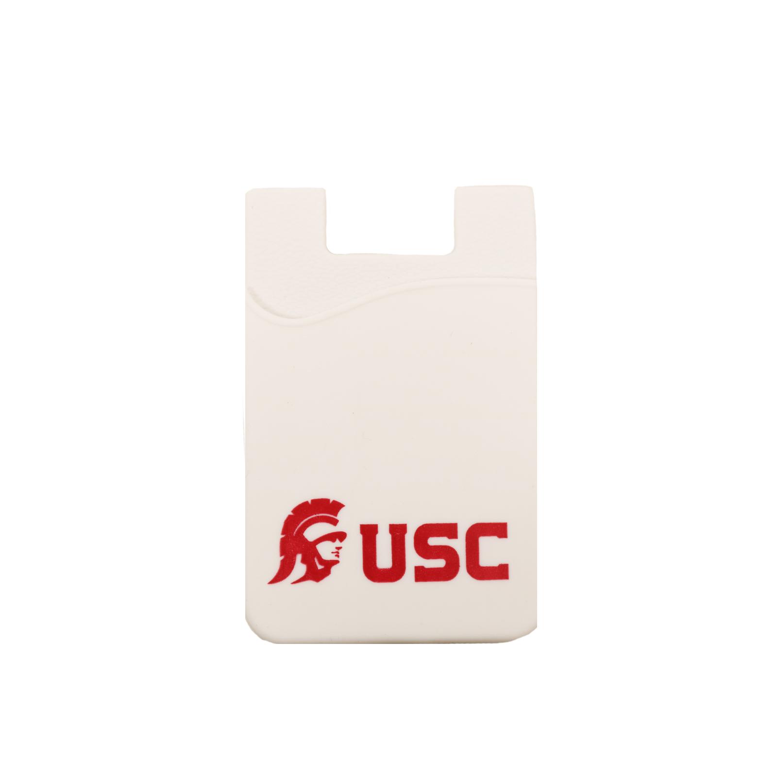 USC Small Trojan Head Silicone Cell Phone Pocket White image01